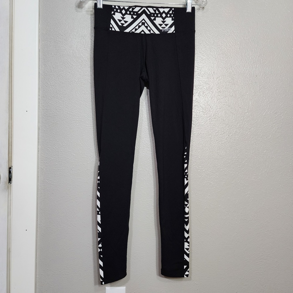 Pink Yoga Victoria Secret Women's XS Black And White Geometric Extra Small Aztec